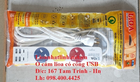 Ổ CẮM ĐIỆN ĐA NĂNG LIOA CÓ USB NHIỀU CỔNG MODEL 3DN4A2C15W