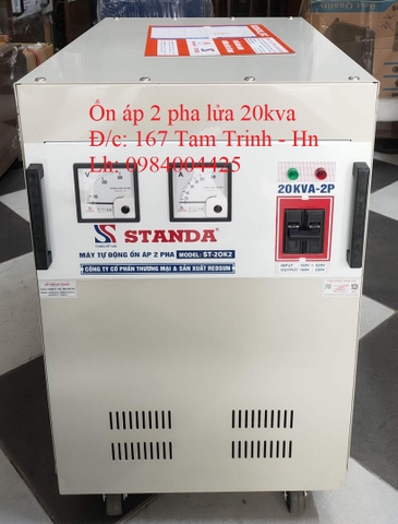 ỔN ÁP 2 PHA LỬA 20KVA - 20KW - 20KG STANDA GIÁ RẺ