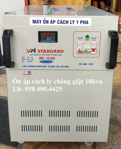 ỔN ÁP CÁCH LY CHỐNG GIẬT 10KVA 1 PHA GIÚP TOÀN ĐIỆN CHO MỌI GIA ĐÌNH