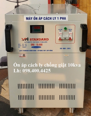 ỔN ÁP CÁCH LY CHỐNG GIẬT 10KVA 1 PHA GIÚP TOÀN ĐIỆN CHO MỌI GIA ĐÌNH