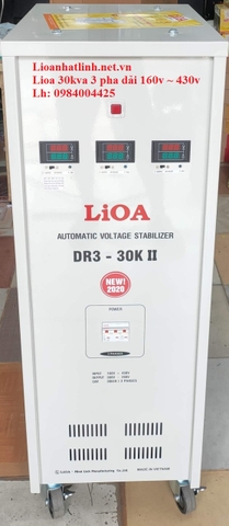 ỔN ÁP LIOA 30KVA 3 PHA DR3 - 30K II ĐỜI MỚI NHẤT 2024 - 2025 DÂY ĐỒNG 100%