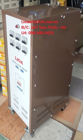 ỔN ÁP LIOA 30KVA 3 PHA DẢI 260V - 430V THẾ HỆ 1, ĐỒNG HỒ CƠ, SƠN MẦU NÂU