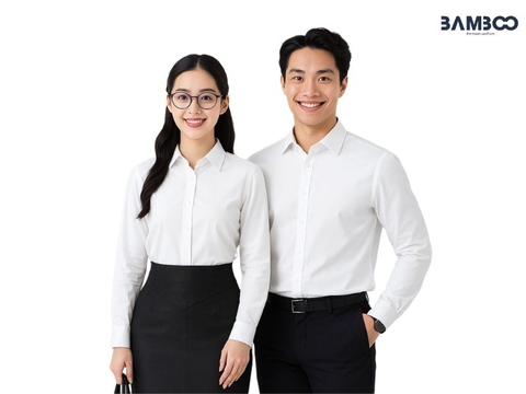 Đồng phục áo sơ mi công ty dài tay nam nữ, chuẩn công sở