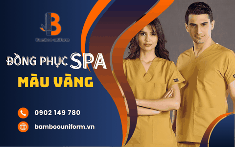 Mẫu đồng phục spa màu vàng đầy trẻ trung, năng động