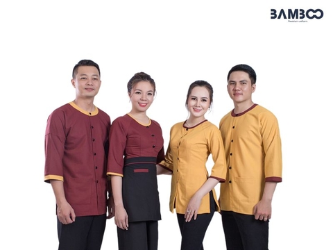 May đồng phục nhà hàng chay trọn gói, tinh tế và nhẹ nhàng