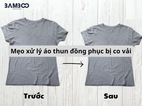 Mẹo xử lý áo thun đồng phục bị co vải nhanh chóng, hiệu quả