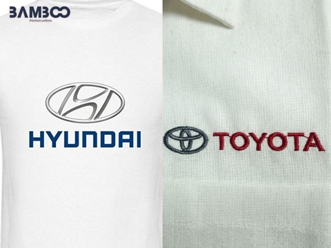 Nên in hay thêu logo đồng phục hãng xe hơi? Giải đáp nhanh