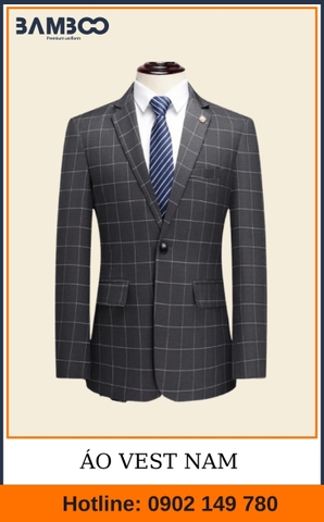 Đồng phục vest nam than chì bóng nhẹ
