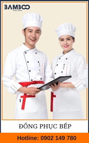 ÁO BẾP TRẮNG TAY DÀI PHỐI MÀU
