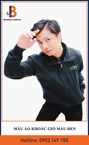 Mẫu Áo Khoác Gió Màu Đen - Bamboo Uniform