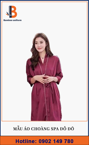áo choàng spa đỏ đô