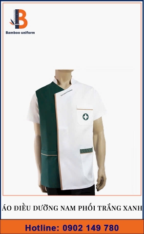 Áo Spa Nam Phối Trắng Xanh