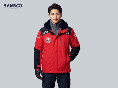 Đồng phục áo khoác gió đỏ đen 00