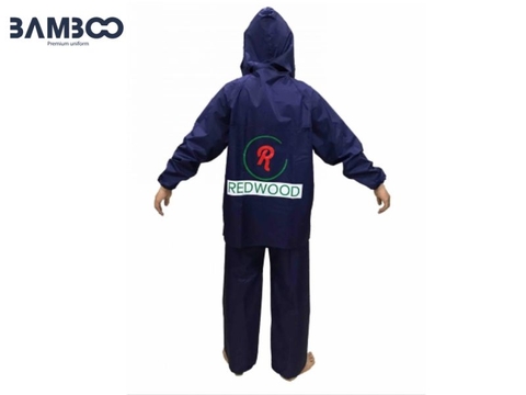 Áo mưa xanh dương đậm in logo theo yêu cầu