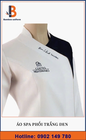 Áo Spa Phối Trắng Đen