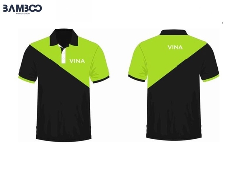 Áo thun quà tặng xanh phối đen