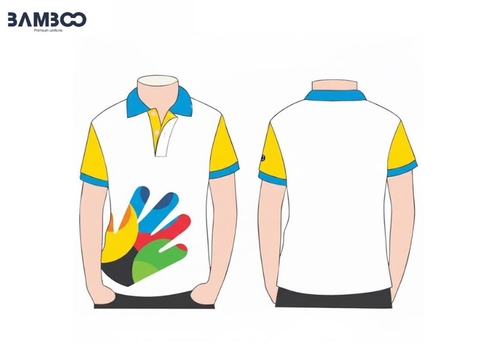 Áo thun teambuilding màu trắng viền