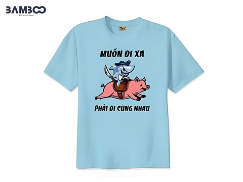 áo thun teambuilding màu xanh da trời