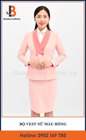 Mẫu Bộ Vest Nữ Màu Hồng - Bamboo Uniform