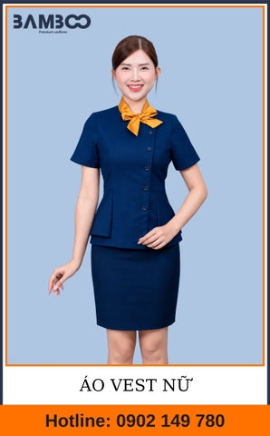 Mẫu Vest Nữ Phối Nơ Cổ Thời Trang