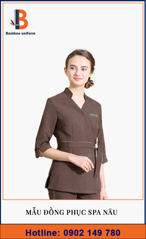 Mẫu bộ đồ spa nâu