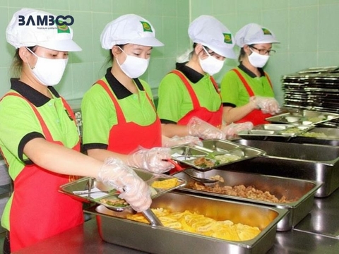 Đồng phục công nhân thực phẩm xanh lá