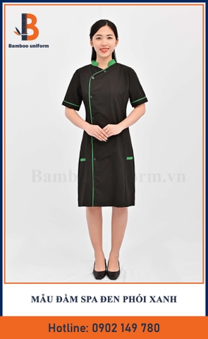 Mẫu Đầm Spa Đen Xanh - Bamboo Uniform
