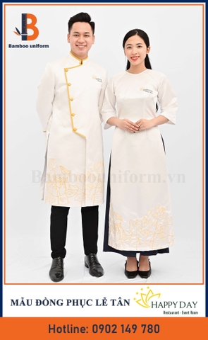 Mẫu Áo Dài Đồng Phục Lễ Tân Happy Day - Bamboo Uniform