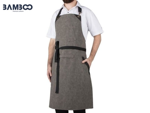 Tạp dề đồng phục màu xám