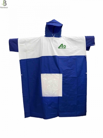 Áo Mưa Xanh Dương Phối Trắng - Bamboo Uniform