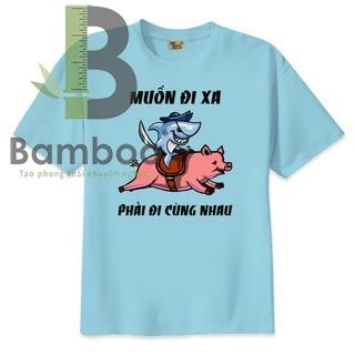 Mẫu áo thun teambuilding màu xanh da trời - Bamboo Uniform
