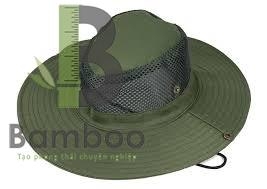 Nón Tai Bèo Đồng Phục Xanh Lá Đậm Phối Lưới - Bamboo Uniform