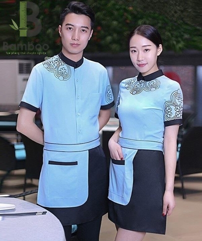Mẫu Áo Đồng Phục Phục Vụ Xanh Dương - Bamboo Uniform