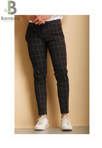 Quần Tây Nữ Đồng Phục  Caro Đen Xám - Bamboo Uniform