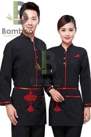 Mẫu Áo Nhân Viên Phục Vụ Tay Dài Màu Đen - Bamboo Uniform