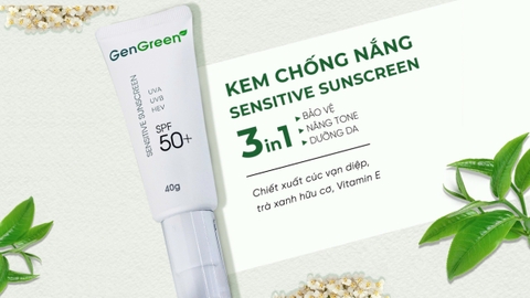Review kem chống nắng nâng tone kiềm dầu Sensitive Sunscreen