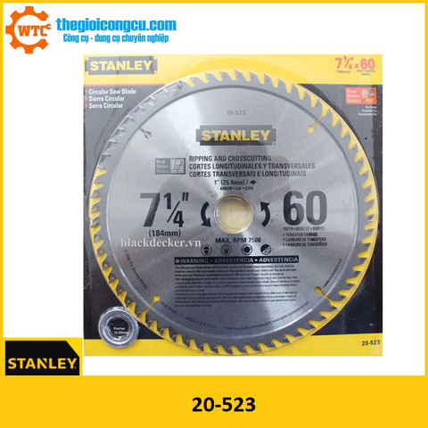 Lưỡi cưa gỗ 184mm x 60T Stanley 20523