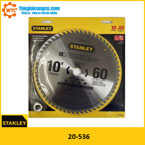 Lưỡi cưa gỗ 254mm x 60T Stanley 20536