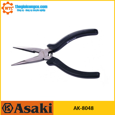 Kềm nhọn cán đen kiểu mỹ 6''/150mm Asaki AK-8048