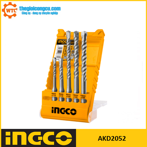Bộ mũi khoan bê tông đuôi gài 5 chi tiết Ingco AKD2052