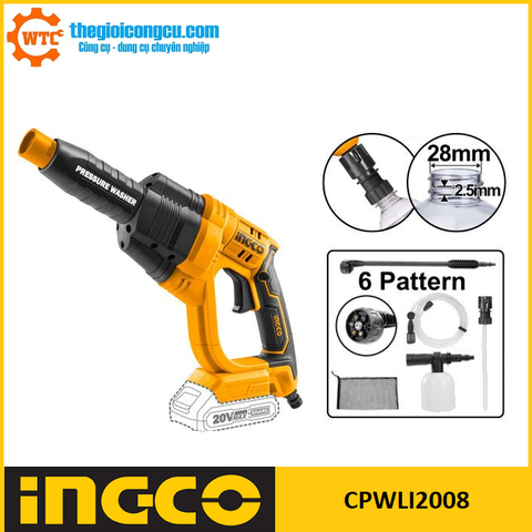 Máy xịt rửa áp lực dùng pin 20V Ingco CPWLI2008