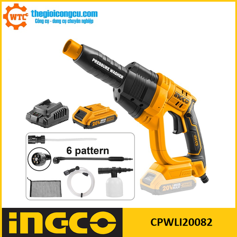 Máy xịt rửa áp lực dùng pin 20V Ingco CPWLI20082
