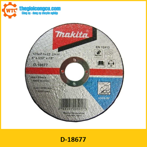 Đá cắt kim loại 125x2.5x22.23mm Makita D-18677