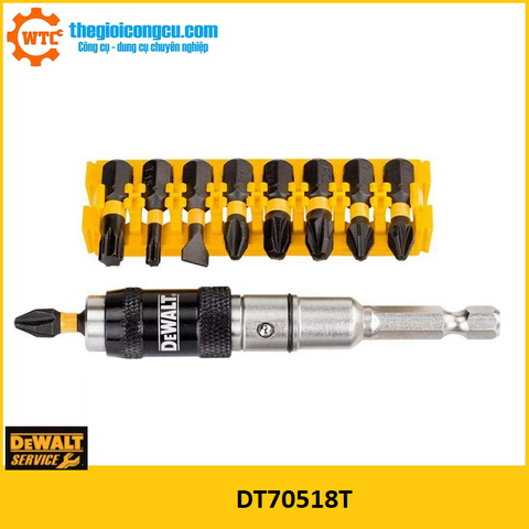 Bộ tua vít 10 món với đầu bít xoay Dewalt DT70518T-QZ 