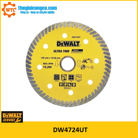 Đĩa cắt ướt + khô 105x16/20x7mm Dewalt DW4724UT