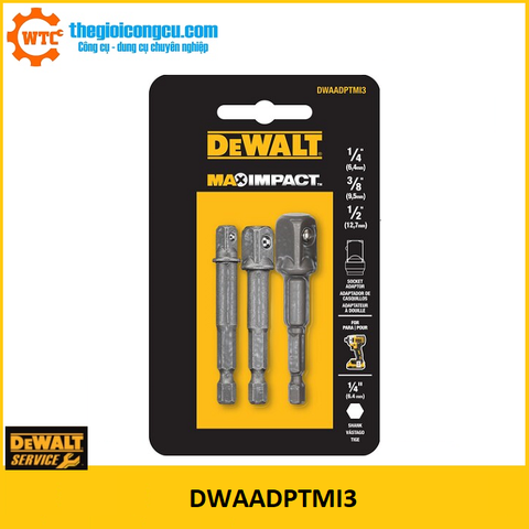 Bộ chuyển đổi vít sang bulon 1/4 inch thành 1/4, 3/8 và 1/2 inch DWAADPTMI3