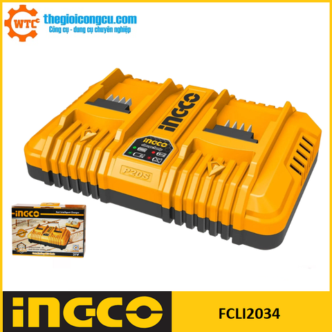 Bộ sạc đôi 20V/4.0Ah Ingco FCLI2034