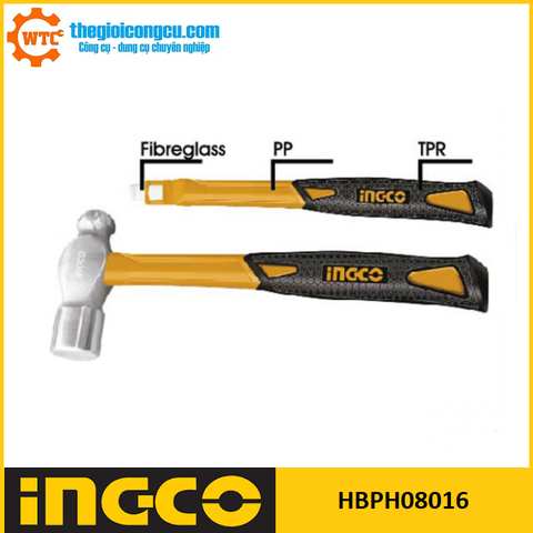 Búa đầu tròn 450g Ingco HBPH08016