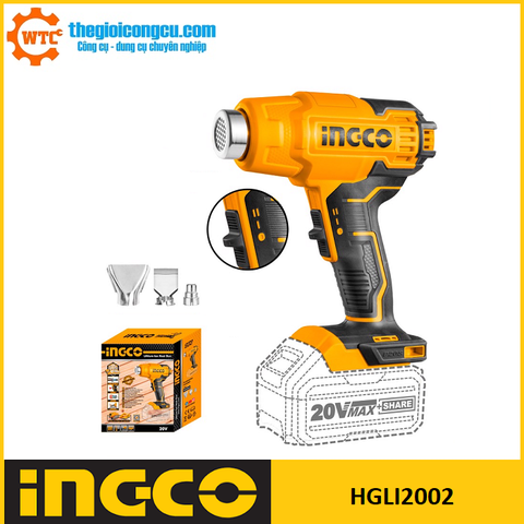 Máy thổi nhiệt dùng pin 20V Ingco HGLI2002