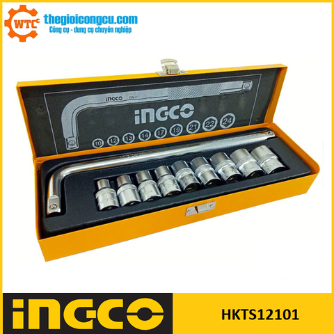 Bộ 10 đầu tuýp kèm tay vặn chữ L 1/2 inch Ingco HKTS12101
